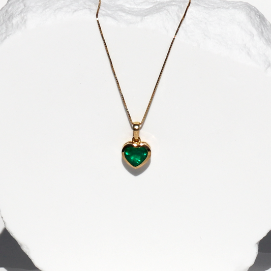 Dije Volveré  | Heart Colombian Emerald Pendant – 1.17 ct | 18K Gold