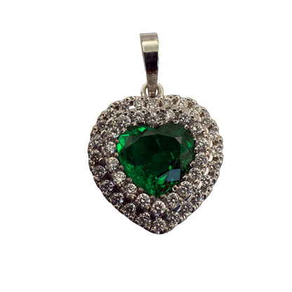 Investment-Quality Heart Colombian Emerald Diamond Pendant – 1.25 ct | Double Diamond Channel | 18K Gold